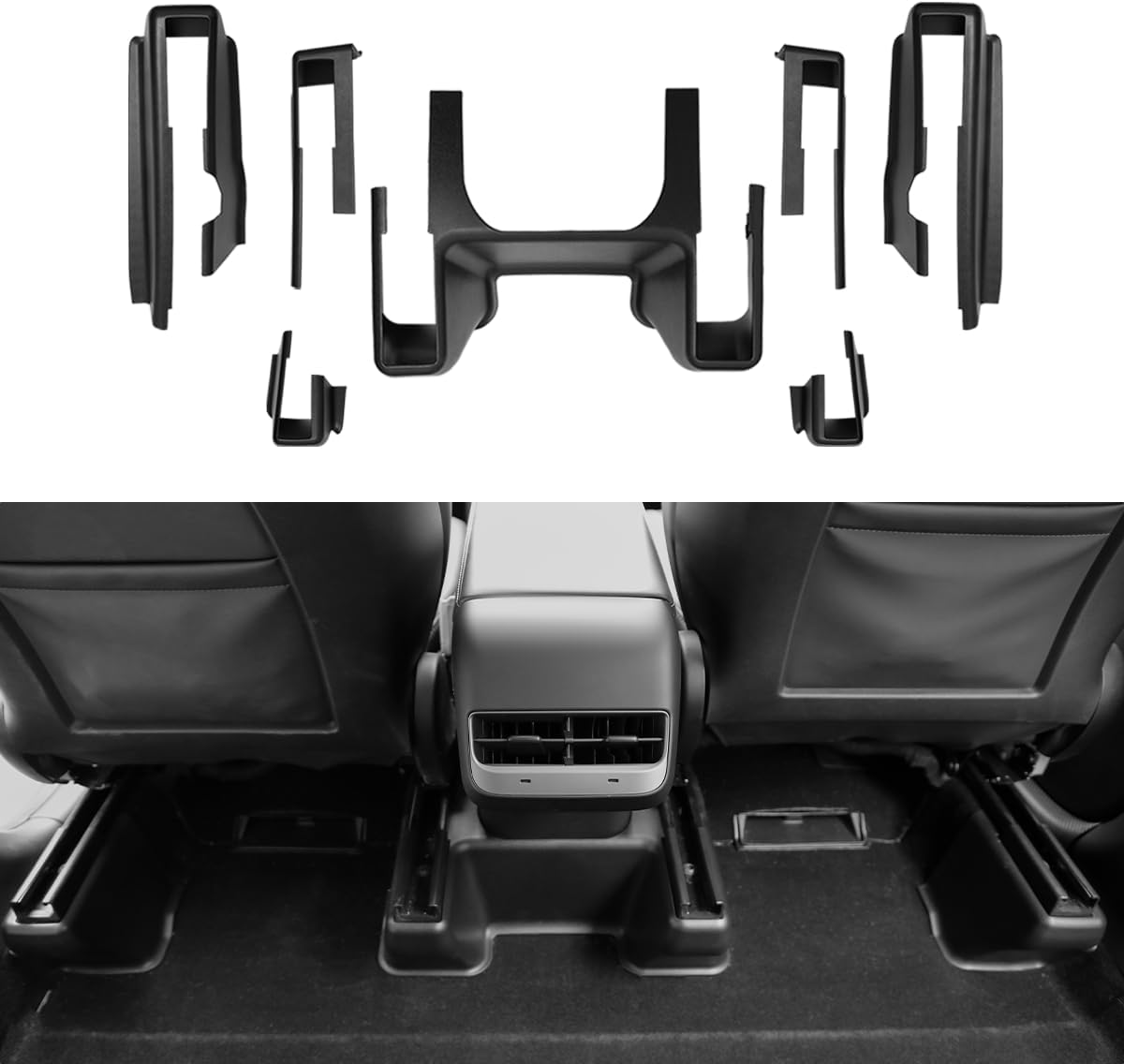 SUPER LINER Tesla Model Y 5 Seat 2021-2025 Floor Mats 6-Piece Set | Extra-Thick TPE All-Weather Floor & Cargo Liners | Pet & Child-Friendly Custom Fit Interior Accessories (Not Fit 7-Seat)
