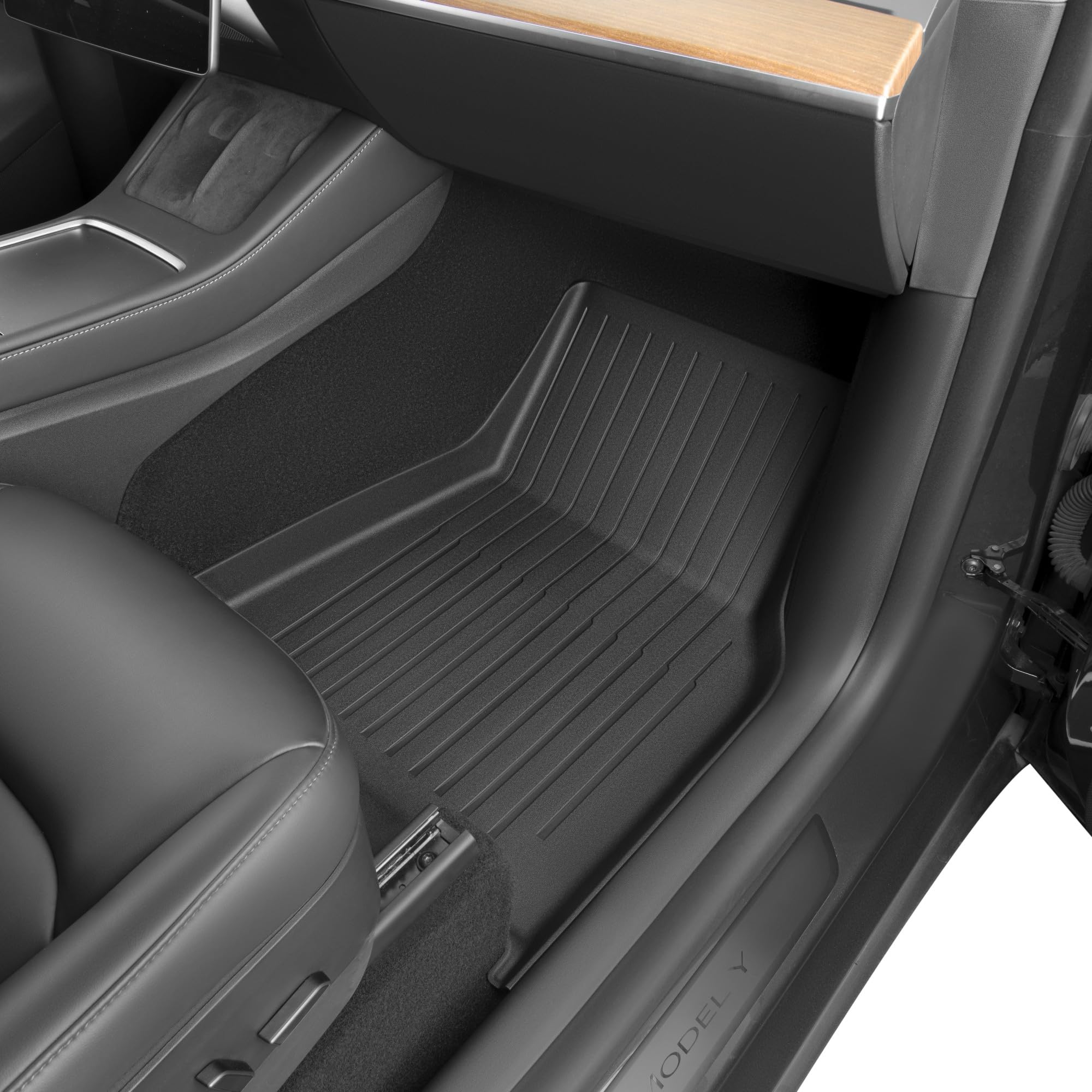 SUPER LINER Tesla Model Y 5 Seat 2021-2025 Floor Mats 6-Piece Set | Extra-Thick TPE All-Weather Floor & Cargo Liners | Pet & Child-Friendly Custom Fit Interior Accessories (Not Fit 7-Seat)